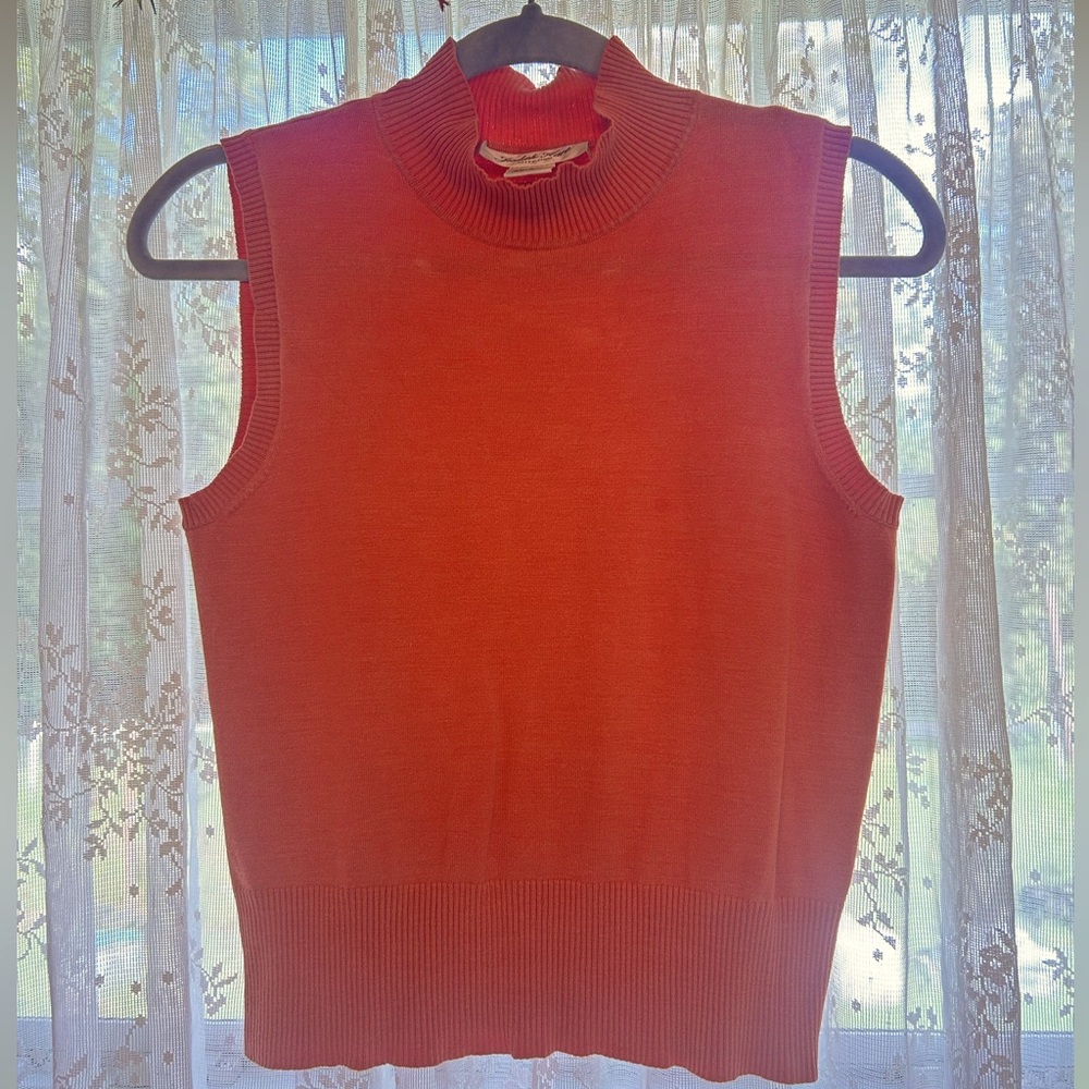 Vintage Orange Knit Sweater Vest/Shirt